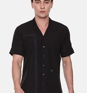 Black Short Sleeve Shirt For Men