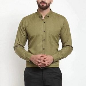 Olive Cotton Shirt For Men