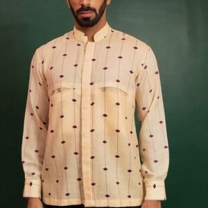 Off White Candles And Patterns Printed Shirt