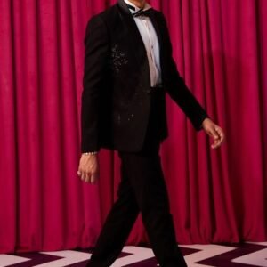 Black Embellished Regalia Tuxedo Set For Men