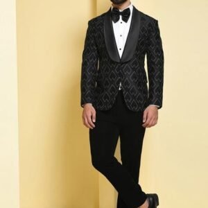 Black Silk Tuxedo Set For Men