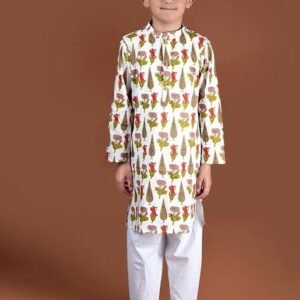 Multicolour Printed Kurta With Pajama (Set of 2)