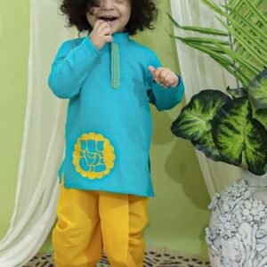 Green Embroidered Kurta With Dhoti Pants (Set of 2)