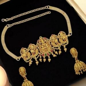 Gold Peacock Design Necklace Set