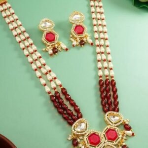 Red Gold Plated Brass Jewellery Set