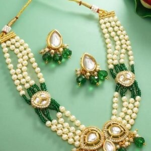 Green Gold Plated Brass Jewellery Set