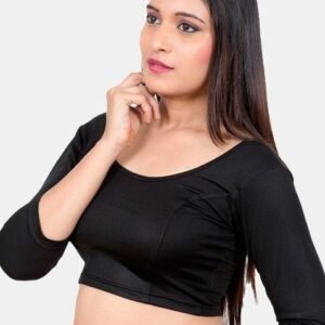 Black Plain Lycra Blouse
