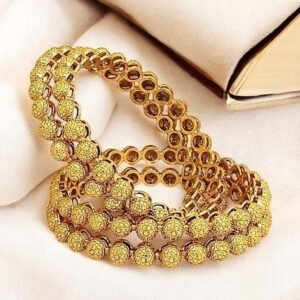 Set Of 4 Gold Plated Ball Design Bangles Set