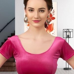 Rani Pink Plain Velvet Blouse