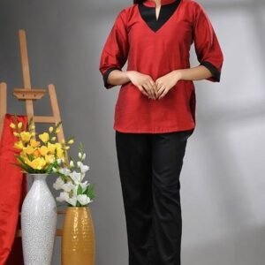 Red Solid Bangalore Silk Co-Ord Set